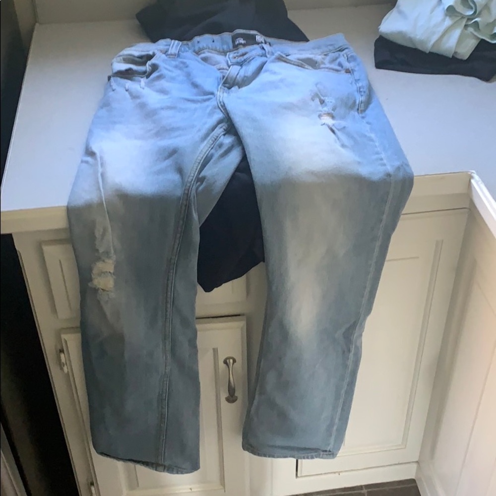 Jeans , with holes , worn once